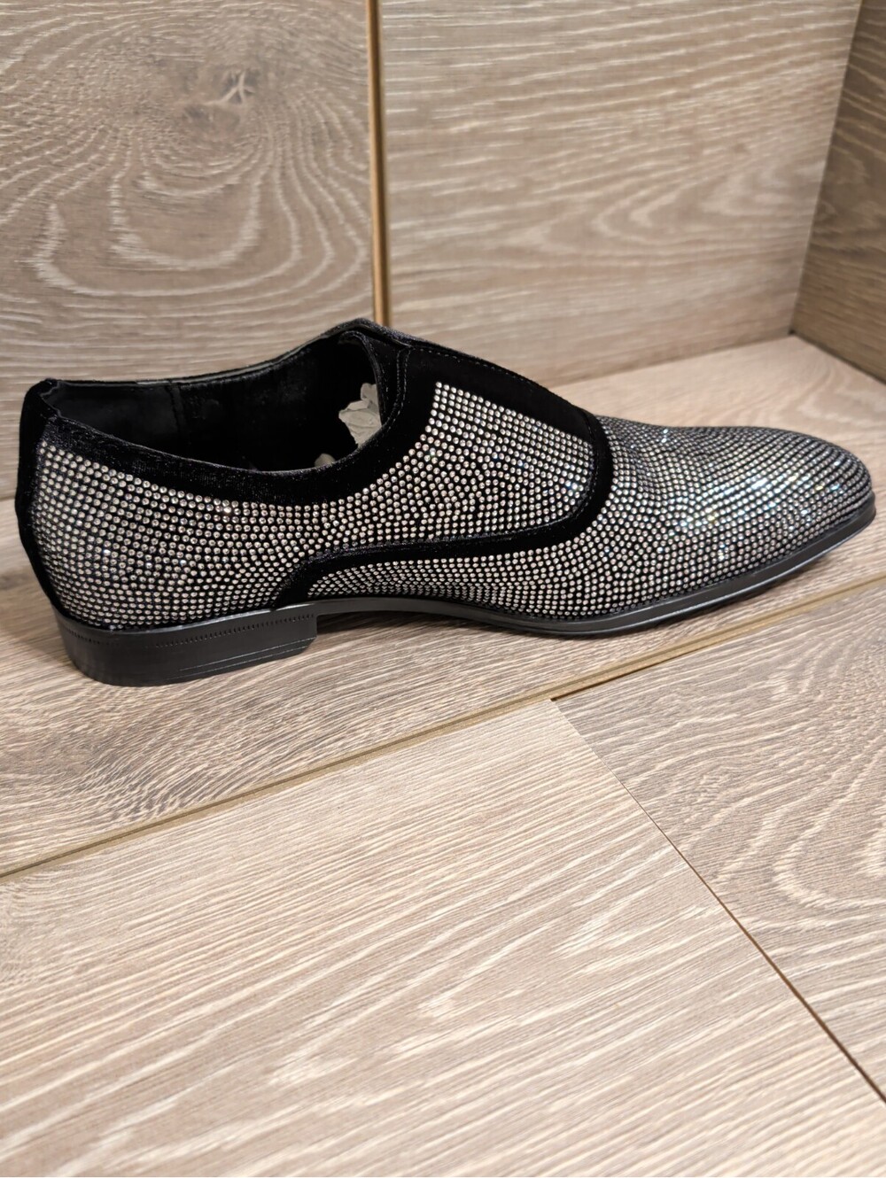 Stacy Adams Starleigh Rhinestone Slip-On Black/Silver Size 7